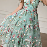 Margaret Floral Midi Dress Green