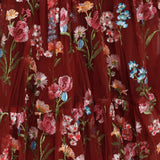 Margaret Floral Midi Dress Red