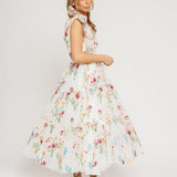 Margaret Floral Midi Dress White