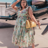 Margaret Floral Midi Dress Green