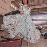 Margaret Floral Midi Dress Green