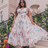 Margaret Floral Midi Dress White