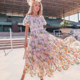 Rose Dress Midi - Lavender