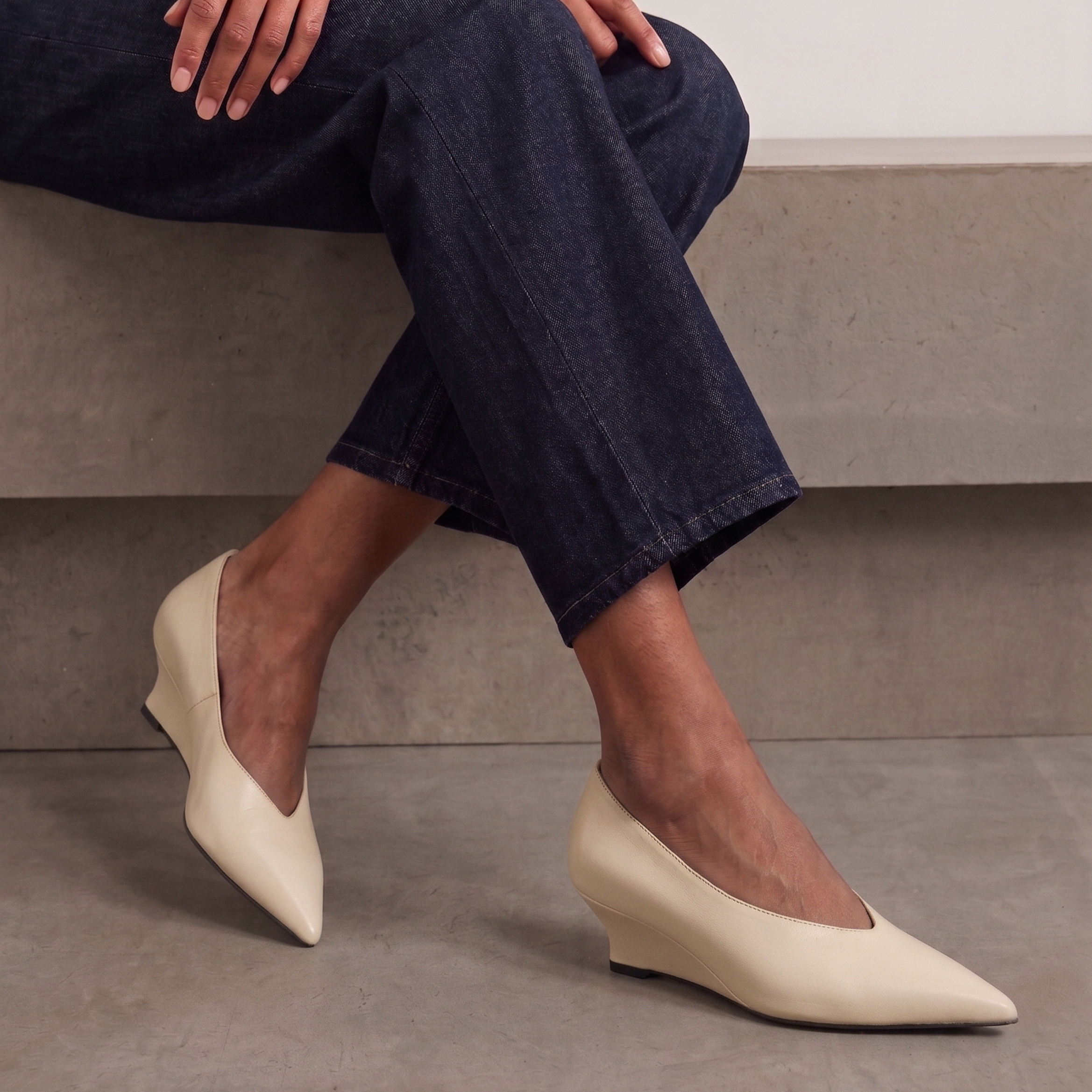 JoJo Leather Wedge Pumps