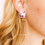 Kaelyn Statement Earrings - Maroon Camo
