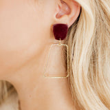 Kaelyn Statement Earrings - Maroon