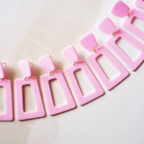 Kennedy Statement Earrings - Baby Pink