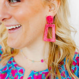 Kennedy Statement Earrings - Cosmic Pink