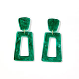 Kennedy Statement Earrings - Forest Green