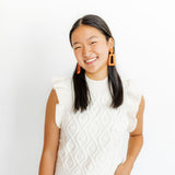 Kennedy Statement Earrings - Metallic Orange