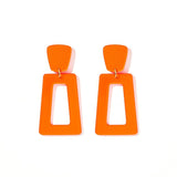 Kennedy Statement Earrings - Metallic Orange