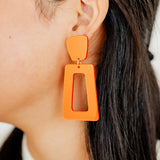 Kennedy Statement Earrings - Metallic Orange