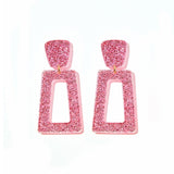 Kennedy Statement Earrings - Pink Glitter
