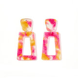 Kennedy Statement Earrings - Pink Tangerine