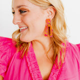 Kennedy Statement Earrings - Pink Tangerine