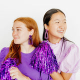 Kennedy Statement Earrings - Purple Glitter
