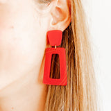 Kennedy Statement Earrings - True Red