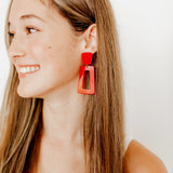 Kennedy Statement Earrings - True Red