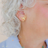 Kylie Bow Earrings - Buttercup Yellow