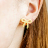 Kylie Bow Earrings - Buttercup Yellow