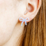 Kylie Bow Earrings - Lavender Haze