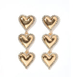 Layla Heart Statement Earrings - Gold