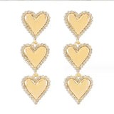 Layla Heart Statement Earrings - Gold