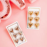 Layla Heart Statement Earrings - Gold