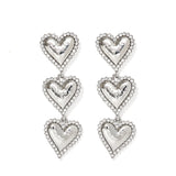 Layla Heart Statement Earrings - Silver