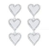 Layla Heart Statement Earrings - Silver