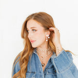 Libby Drop Statement Earrings - 2 Pearl