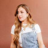 Libby Drop Statement Earrings - 2 Pearl