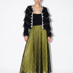 Lumière Embellished Ruffle Jacket — black front view