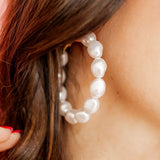 Macy Pearl Hoop Earrings