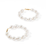Macy Pearl Hoop Earrings