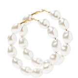 Macy Pearl Hoop Earrings