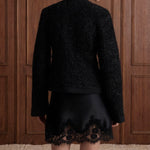 Maison Héritage bouclé cardigan jacket with gold-tone buttons, Black back view