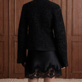 Maison Héritage bouclé cardigan jacket with gold-tone buttons, Black back view
