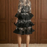 Noir Romance guipure lace midi dress back view