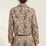 Back view of the Héloïse Jacquard Jacket in Multico Chevron, showing the yoke and straight hem