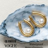 Margot Waterproof Pearl Huggie Earring