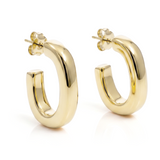 Mia Sculptural Oval Hoop Earrings Gold