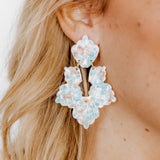 Michelle Statement Earrings - Mint Shell
