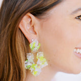 Michelle Statement Earrings - Neon Yellow Clouds