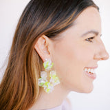 Michelle Statement Earrings - Neon Yellow Clouds