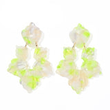 Michelle Statement Earrings - Neon Yellow Clouds