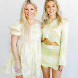 Michelle Statement Earrings - Neon Yellow Clouds