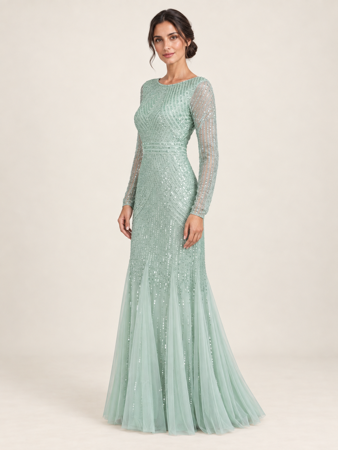 Mint Étoile Embellished Maxi Dress — angle view