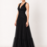 Noir Seraphine Drop-Waist Tulle Maxi Dress — angle view