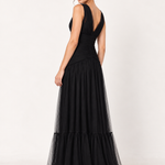 Noir Seraphine Drop-Waist Tulle Maxi Dress — back view
